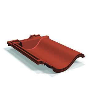 Illustration av en lertegelpanna från Benders i färgen naturröd.